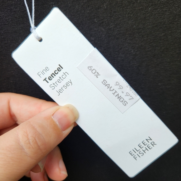 NWT Eileen Fisher Black Stretch Jersey Knit Mock Neck Dress - Size XXS - Picture 9 of 12